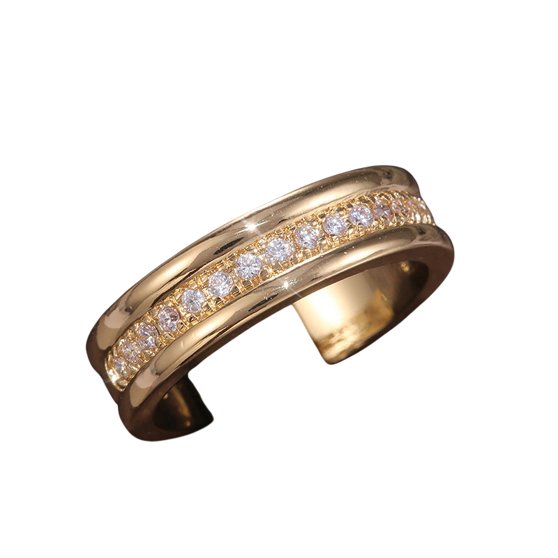 Trendy Electroplated Rhinestone Couple Rings Wholesale
