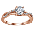Twist CZ Engagement Rings for Women by Ginger Lyne | 1 Ct Faux Diamond Ring | 925 Sterling Silver 14K Rose Gold Wedding Rings for Women | Travel Promise Rings for Her - Size 9