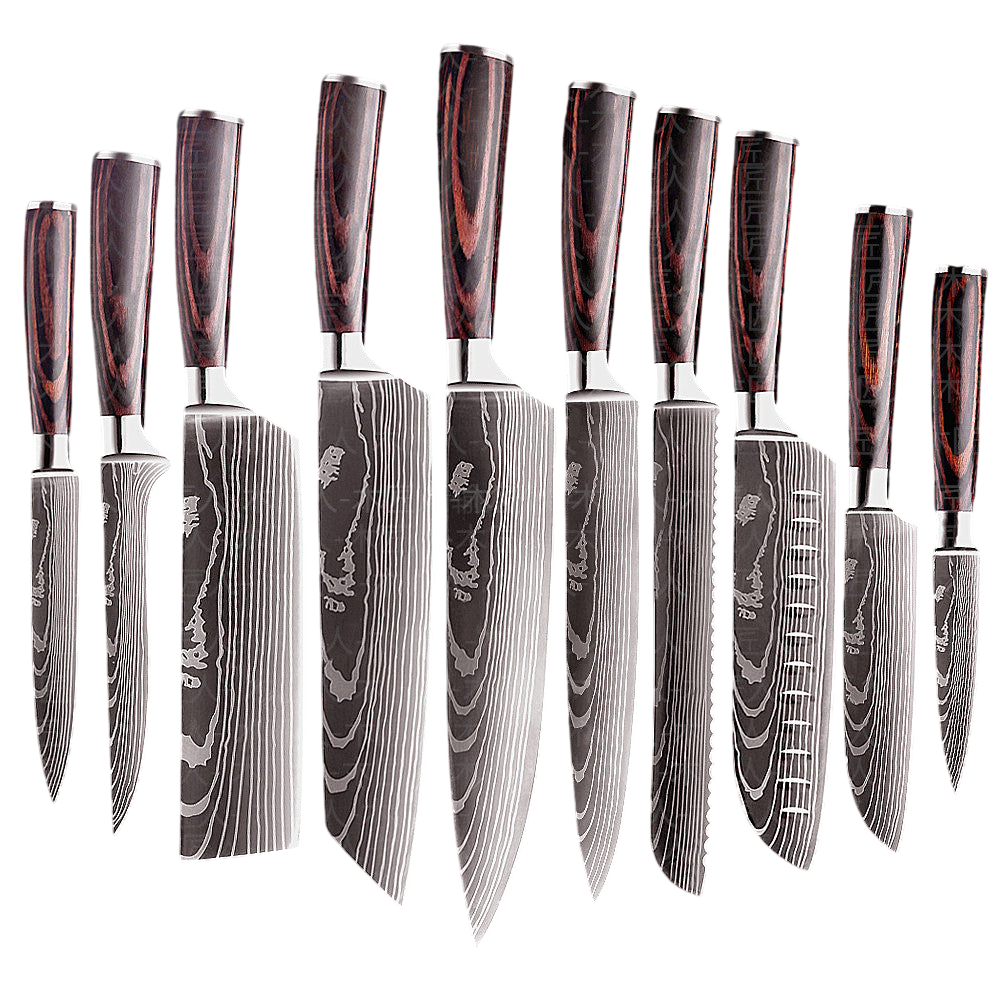 Damascus Style Kitchen Knife Set