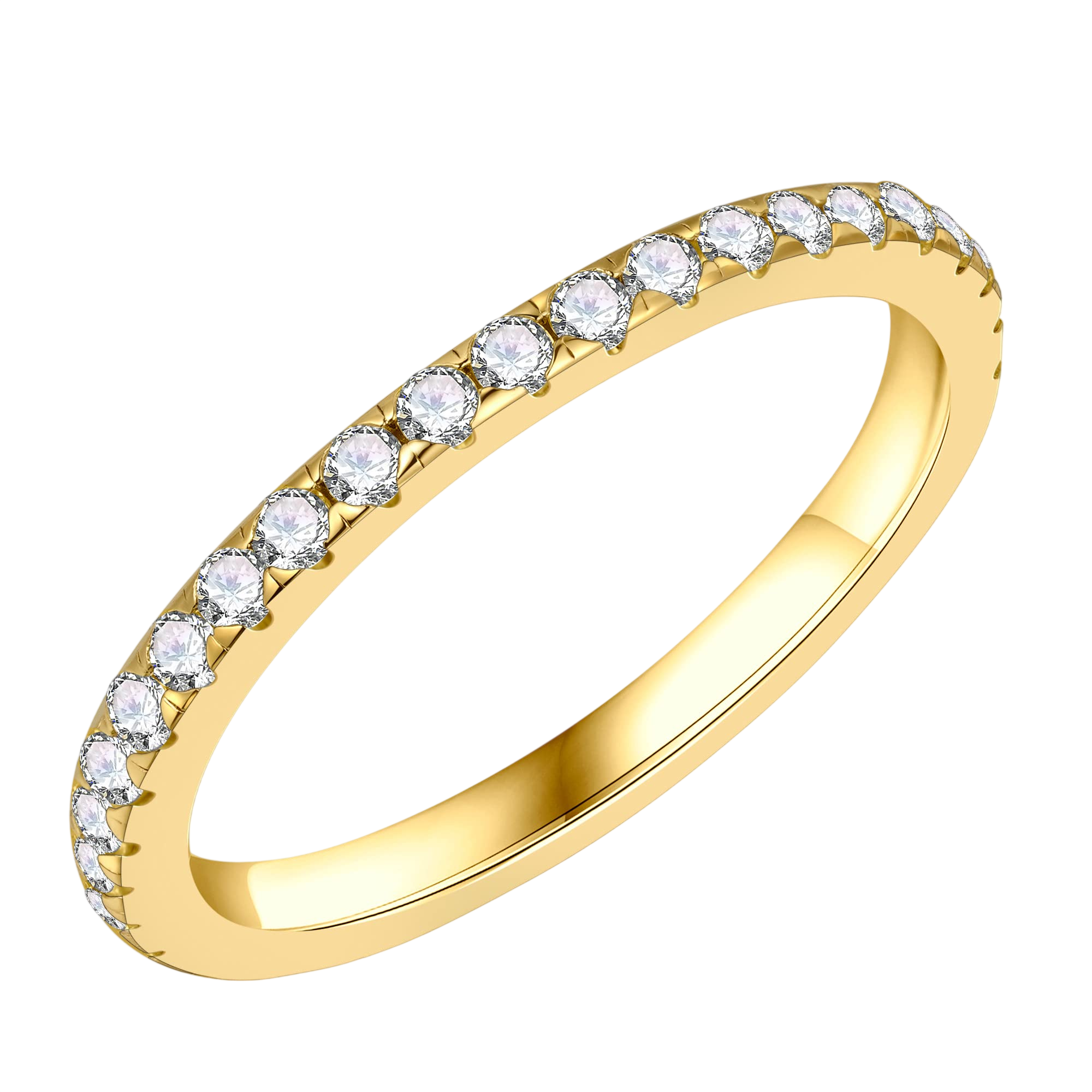 SMILEST 1.8mm Moissanite Stackable Rings for Women D Color VVS1 Clarity Full Eternity Lab Created Band 14K Gold Plated 925 Sterling Silver Moissanite Rings for Women Promise Rings for Her