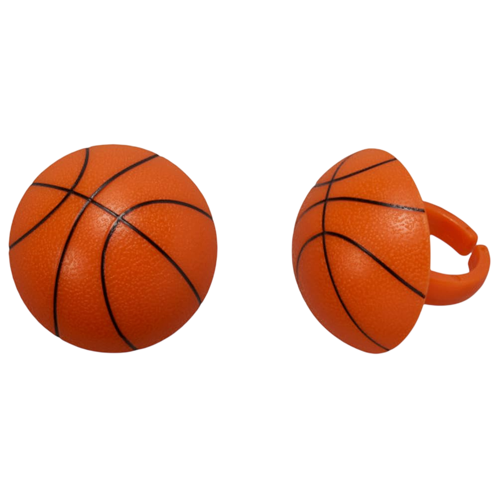 Basketball Cupcake Rings - 24 ct