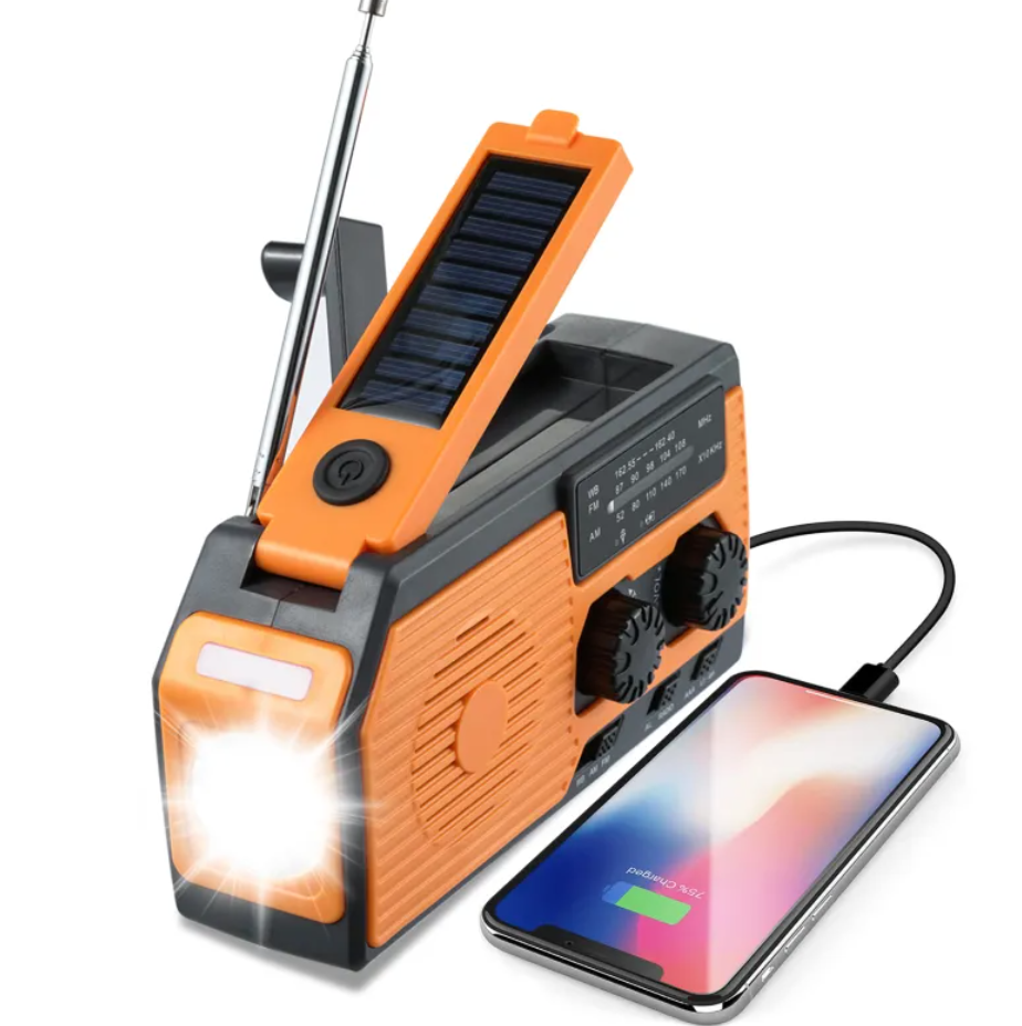 Mini Hand-Crank Solar Emergency Radio with Light