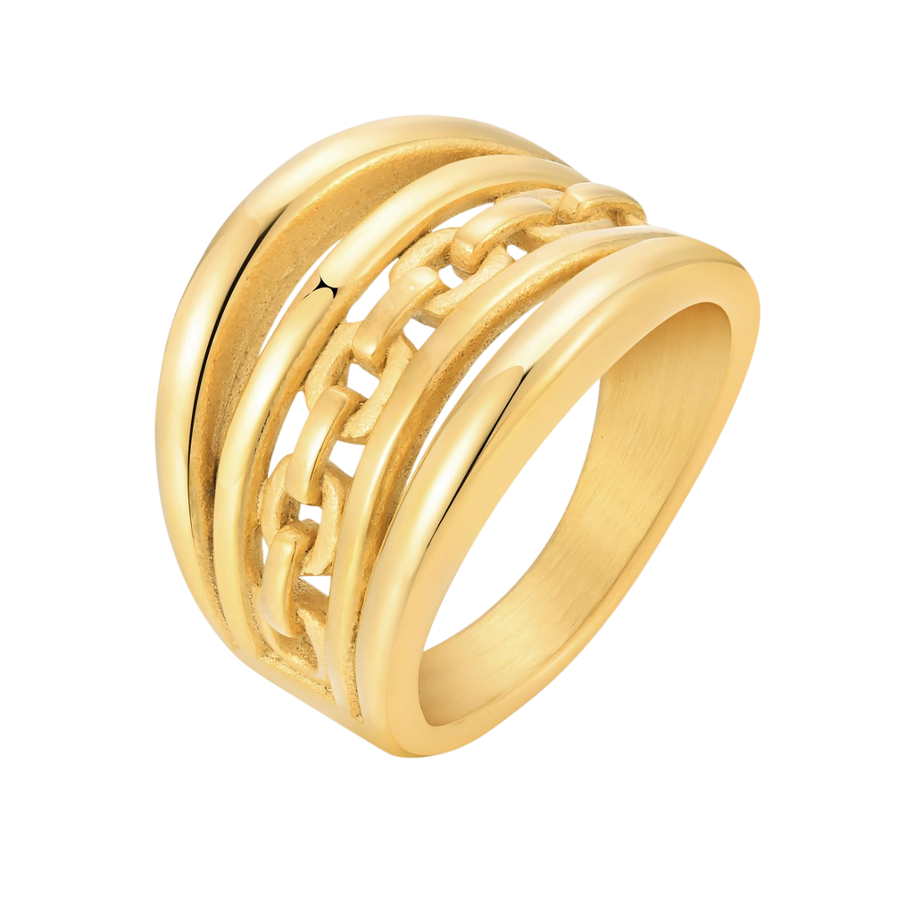 VNOX Thumb Gold Rings for Women 丨 14k Gold Plated Stainless Steel Chunky Statement Rings Twisted Braided Ring Stackable Rings Chunky Signet Ring for Womens Jewelry TrendySize 9