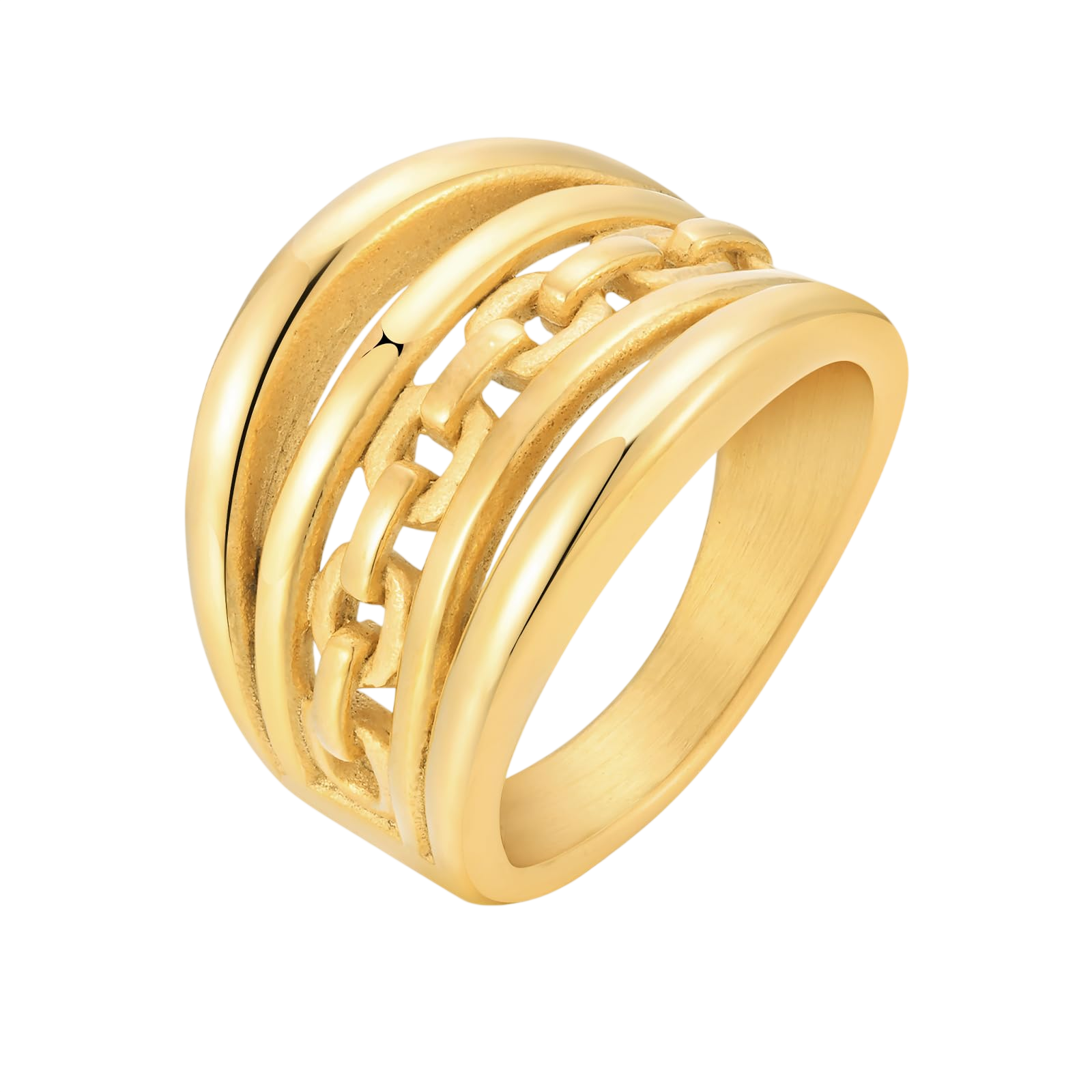 VNOX Thumb Gold Rings for Women 丨 14k Gold Plated Stainless Steel Chunky Statement Rings Twisted Braided Ring Stackable Rings Chunky Signet Ring for Womens Jewelry TrendySize 9