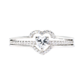STORYJEWELLERY Silver Heart Ring 925 Sterling Silver Rings for Women Two-In-One Promise Rings for Her Womens Engagement Rings Valentines Day Gifts for Her Birthday Gifts for Daughter Sister Mom5