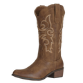 Js O L E Western Cowgirl Cowboy Boots For Women Mid Wide Calf Pointed Toe Riding Country Brown Boots Us Size 9