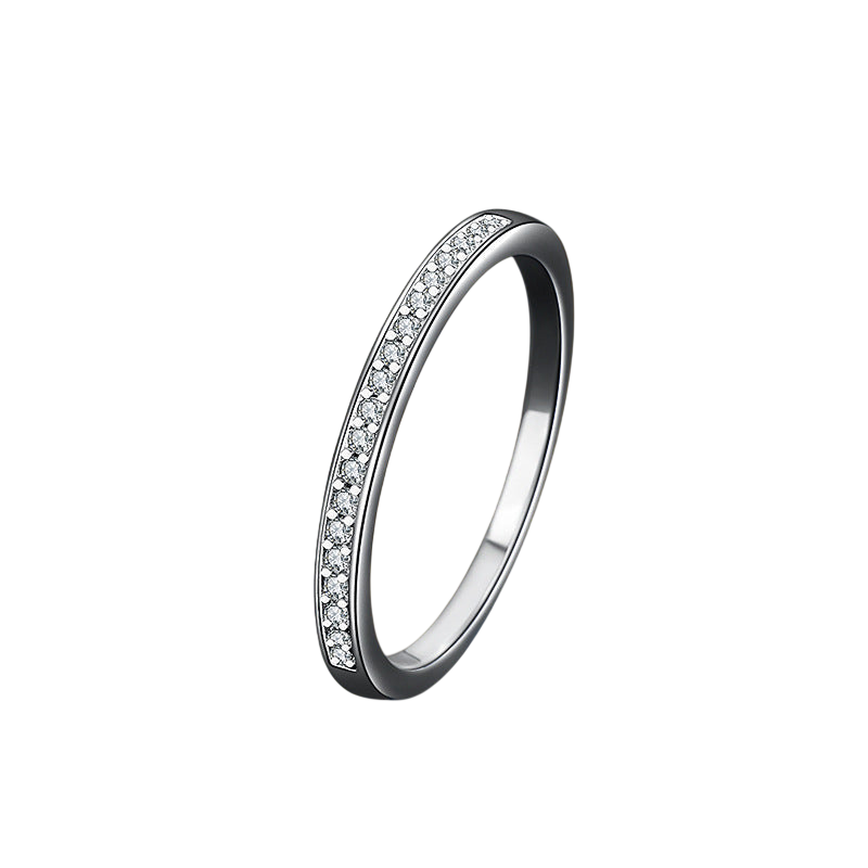 Simple S925 Mosangshi Wedding Rings (Pair)