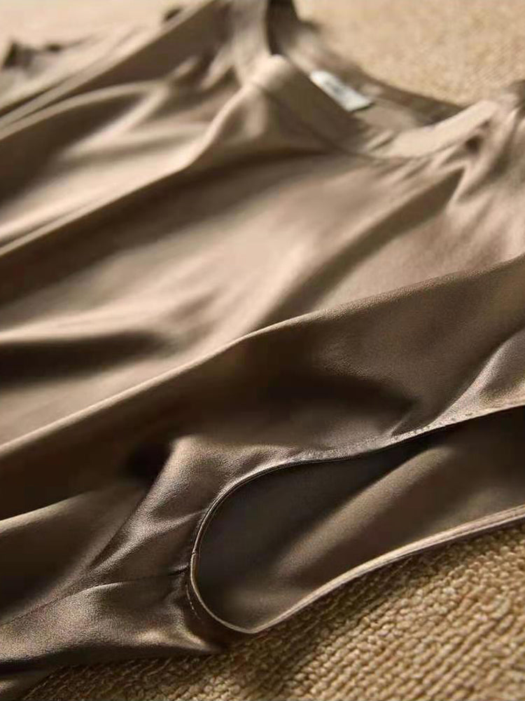 High-end Acetate Mulberry Silk T-shirt for Women