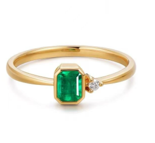 Emerald Diamond Ring for Women with Colored Stones