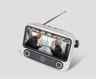 Creative Retro Bluetooth Speaker with Mini Radio and Phone Stand
