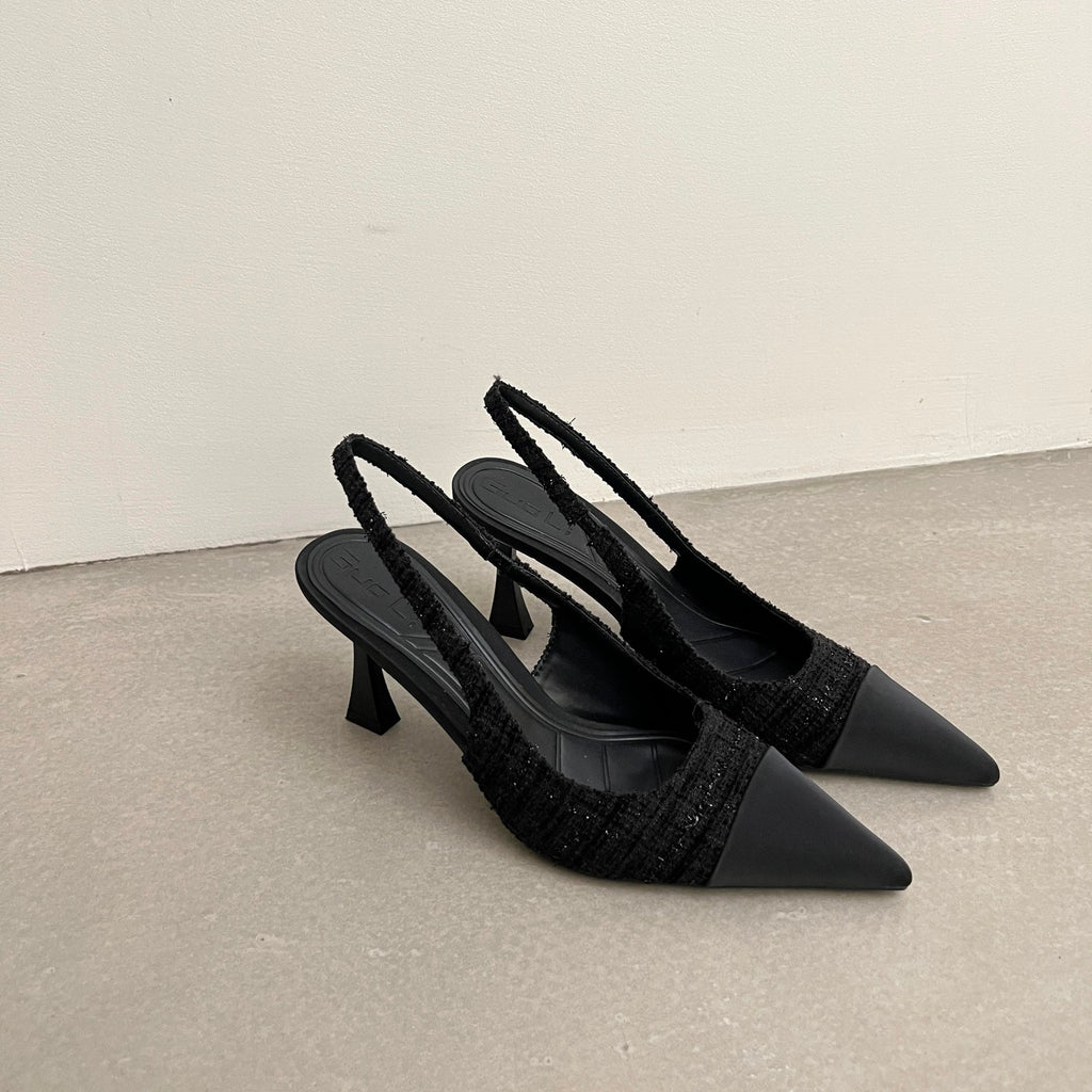 Women's Real Leather Slingback Square Toe Pumps