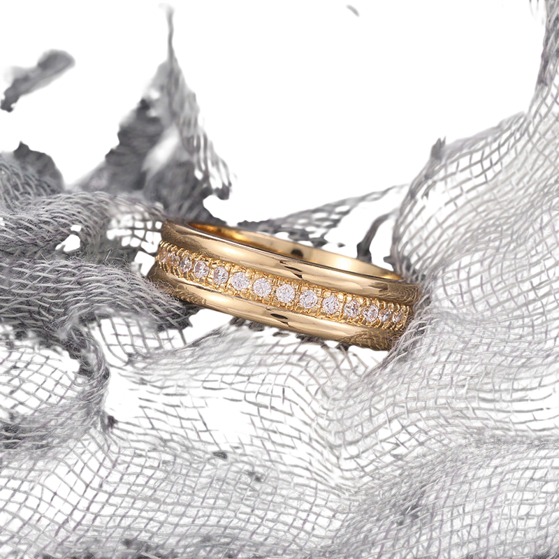 Trendy Electroplated Rhinestone Couple Rings Wholesale