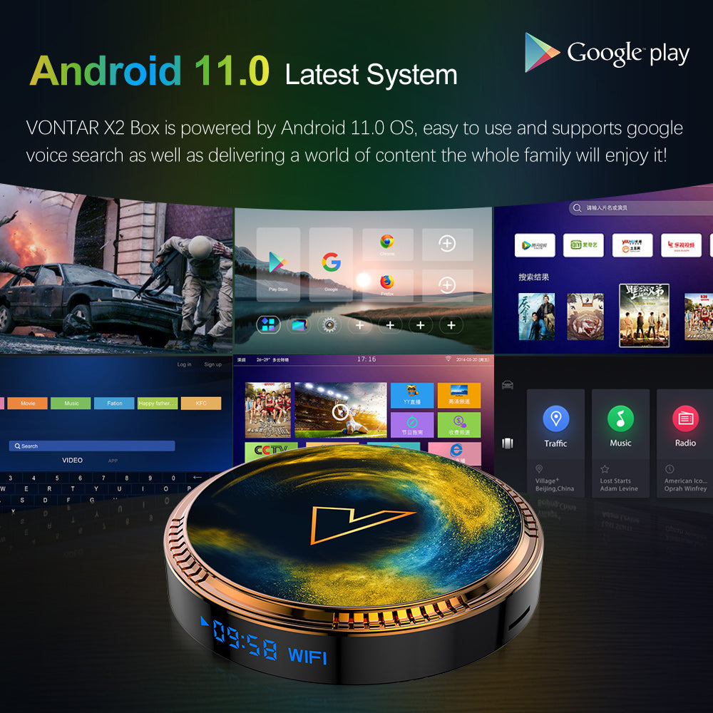 VONTAR X2 Smart TV Box - Android 11, Amlogic S905W2