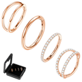 ONESING 316L Surgical Stainless Steel Nose Rings Hoops 4 Pcs 16G Hoop Nose Rings for women Hinged Nose Piercing Jewelry Hypoallergenic Cartilage Earrings Septum Rings Rose Gold 7mm