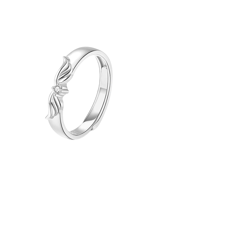 Sterling Silver Angel Wings Couple Rings