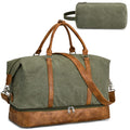 S-ZONE Weekender Bags for Women and Men Canvas Travel Bag Carry On Overnight Duffle Bag with Toiletry Bag and Shoe Compartment