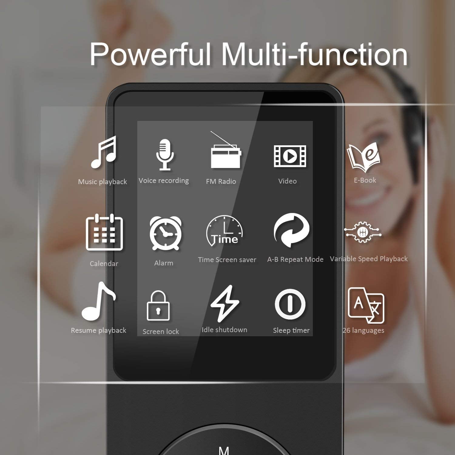 Bluetooth MP3 Music Player with FM Radio and Recorder