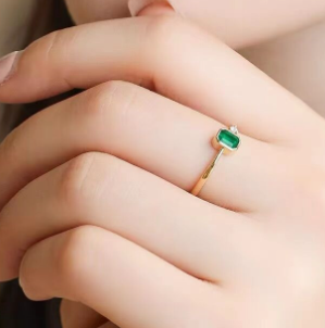 Emerald Diamond Ring for Women with Colored Stones