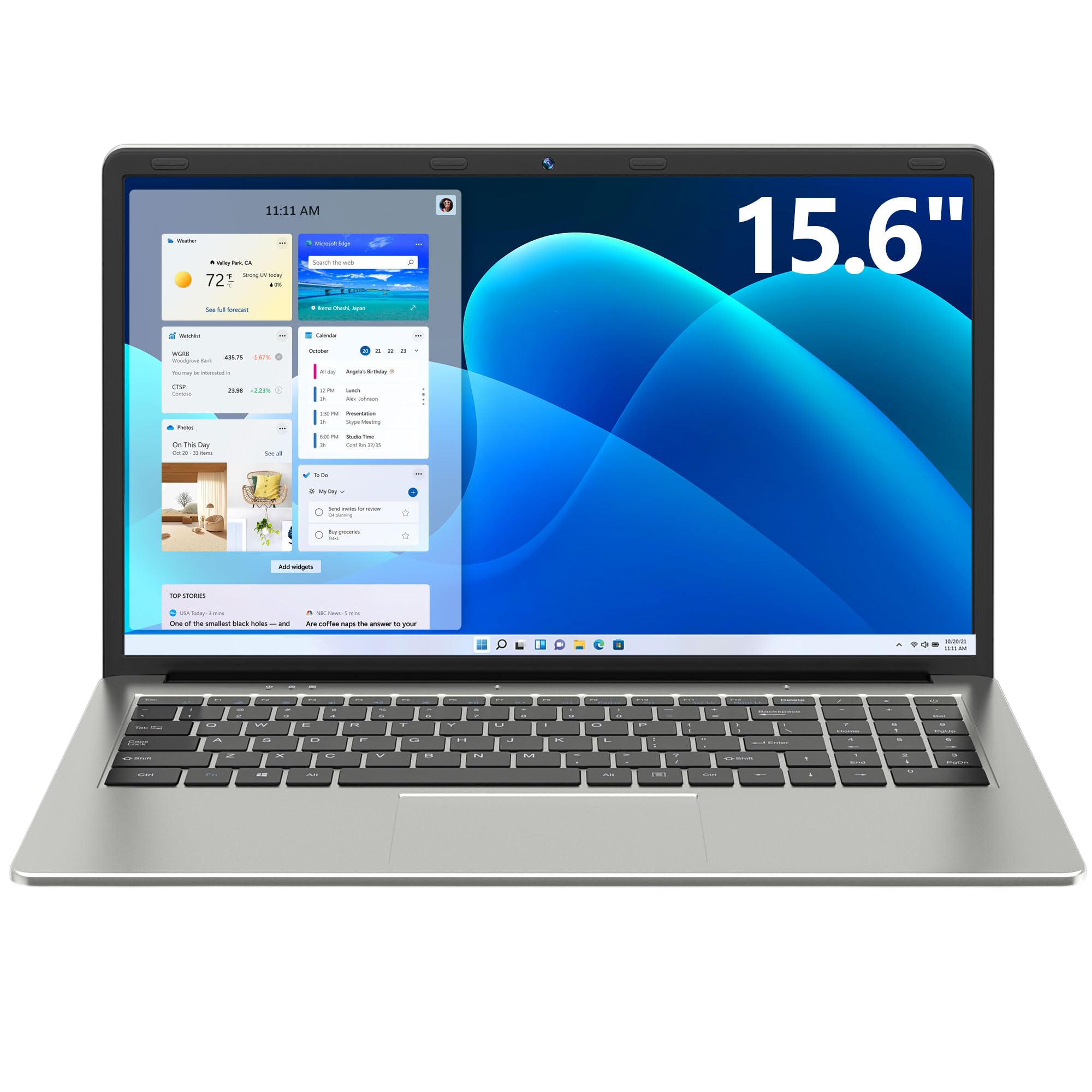 SGIN Laptop 15.6 Inch 4GB DDR4 128GB SSD Laptops Computer with Intel Celeron Quad Core Processor Intel UHD Graphics 600 Mini HDMI Webcam 2.4G/5GHz WiFi 2*USB3.2 Bluetooth4.2