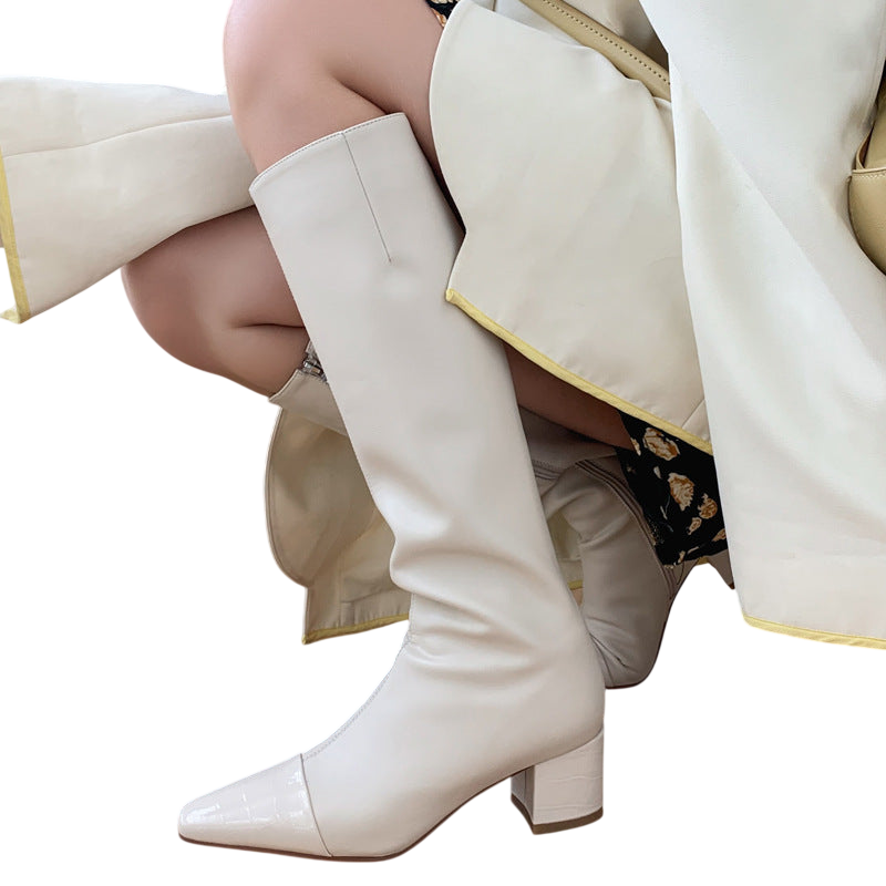 Leather Knee High Riding Boots
