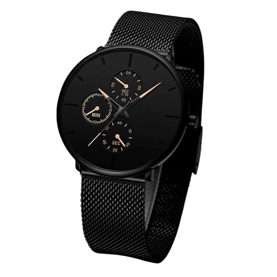 2025 Mens Luxury Watches For Men Business Casual Ultra Thin Clock Male Stainless Steel Mesh Belt Quartz Watch Relogio Masculino