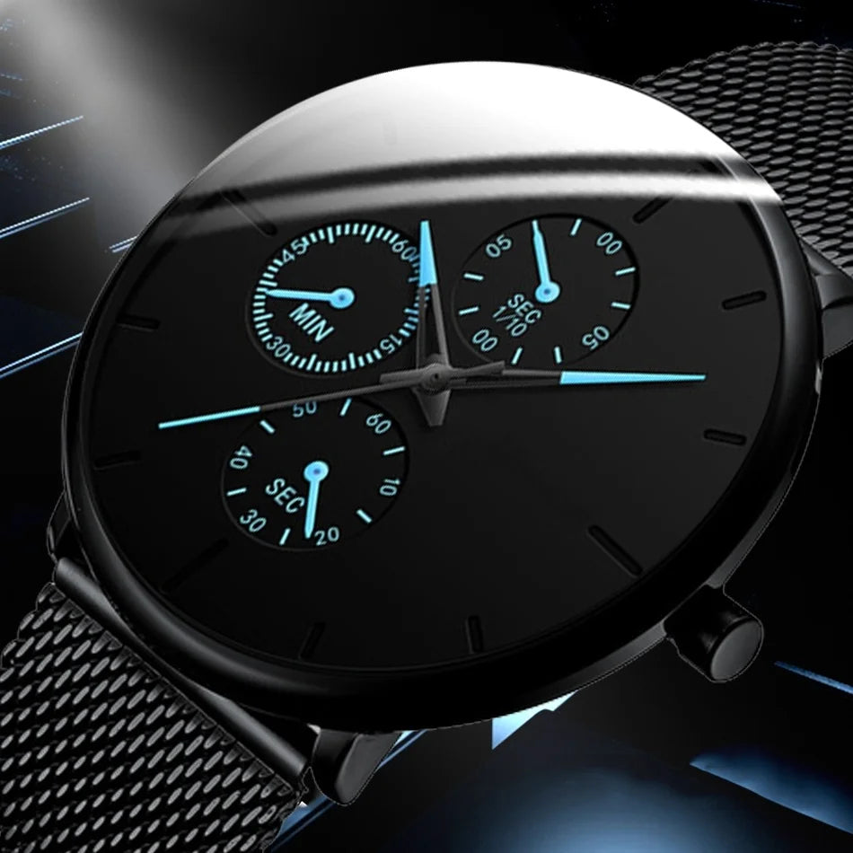 2025 Mens Luxury Watches for Men Business Casual Ultra Thin Clock Male Stainless Steel Mesh Belt Quartz Watch relogio masculino