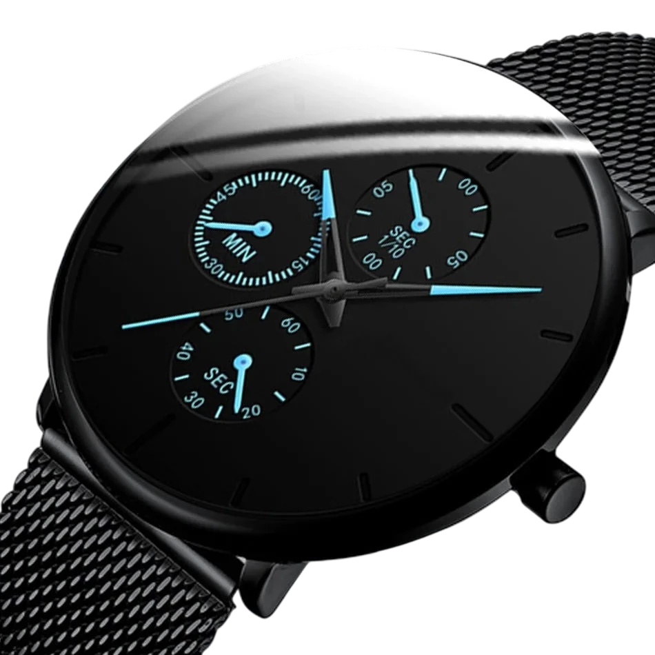 2025 Mens Luxury Watches For Men Business Casual Ultra Thin Clock Male Stainless Steel Mesh Belt Quartz Watch Relogio Masculino
