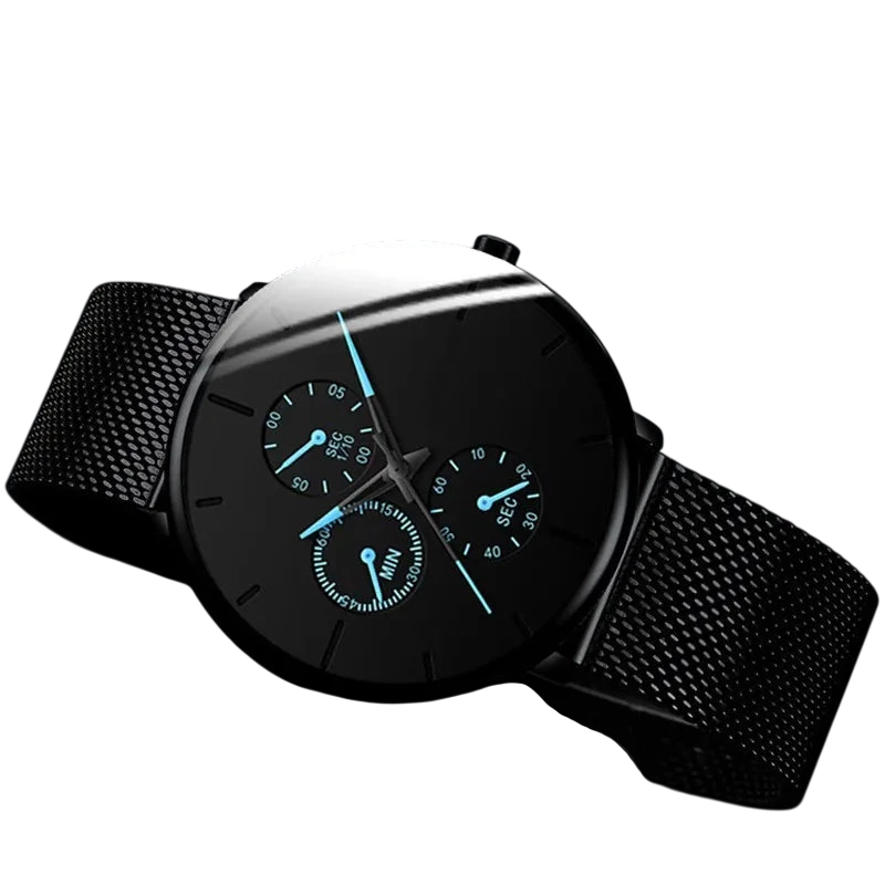 2025 Mens Luxury Watches For Men Business Casual Ultra Thin Clock Male Stainless Steel Mesh Belt Quartz Watch Relogio Masculino