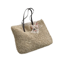 Women Handbag Summer Beach Bag Rattan Woven Handmade Knitted Straw Large Capacity Totes Leather Women Shoulder Bag Bohemia New