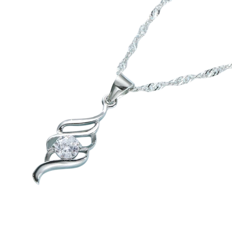 Jewelry Sets For Women Charms 925 Sterling Silver Color Pendant Necklace Hoop Earring Fashion Classic Collares Wedding Gift