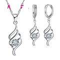 Jewelry Sets For Women Charms 925 Sterling Silver Color Pendant Necklace Hoop Earring Fashion Classic Collares Wedding Gift