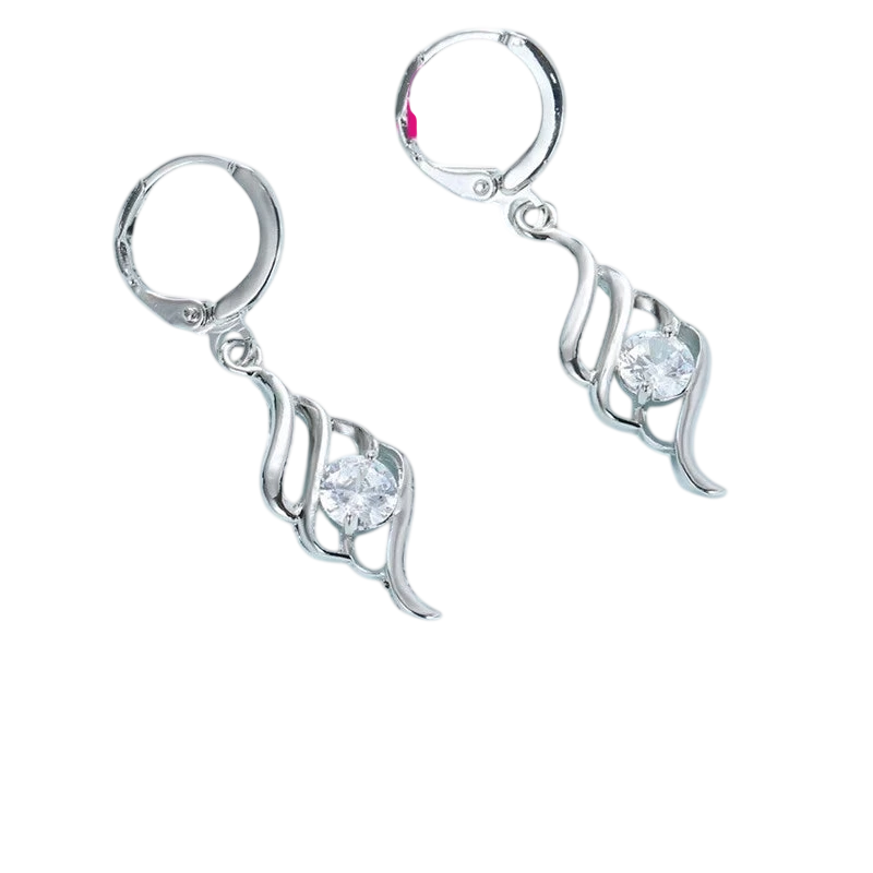 Jewelry Sets For Women Charms 925 Sterling Silver Color Pendant Necklace Hoop Earring Fashion Classic Collares Wedding Gift
