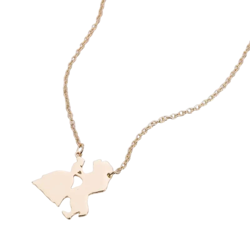 2025 New Movie Jewelry Beauty And The Beast Necklace For Women Prince Princess Pendant Necklaces Lover Accessories Gifts