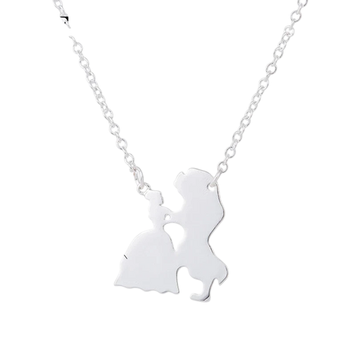 2025 New Movie Jewelry Beauty And The Beast Necklace For Women Prince Princess Pendant Necklaces Lover Accessories Gifts