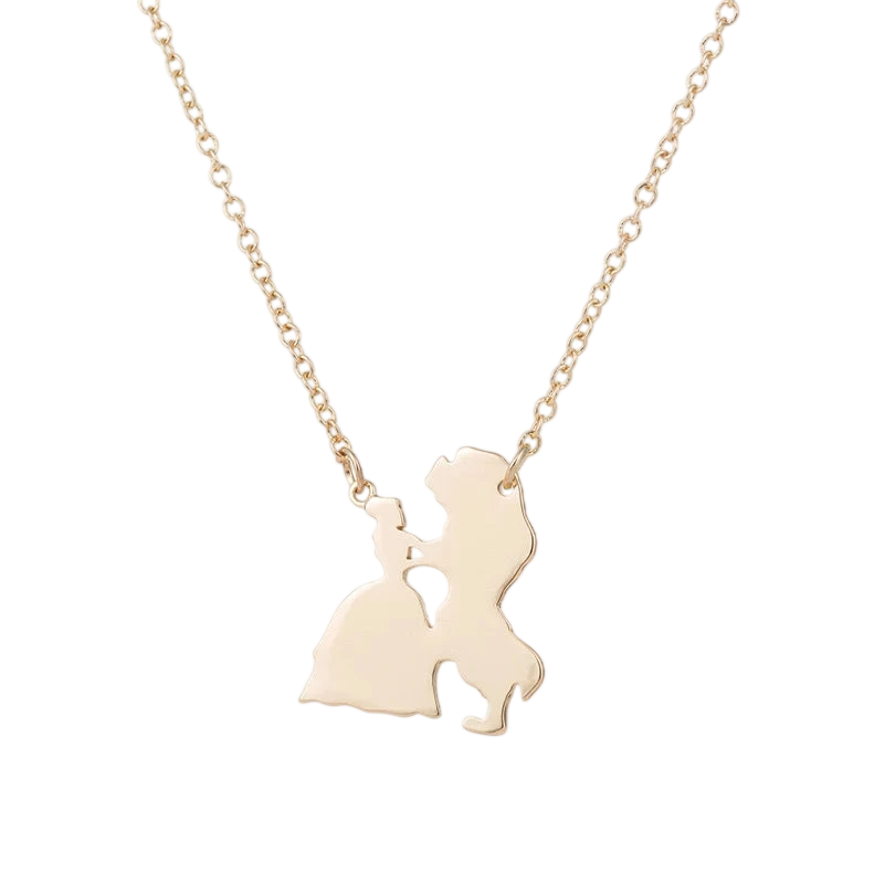 2025 New Movie Jewelry Beauty And The Beast Necklace For Women Prince Princess Pendant Necklaces Lover Accessories Gifts