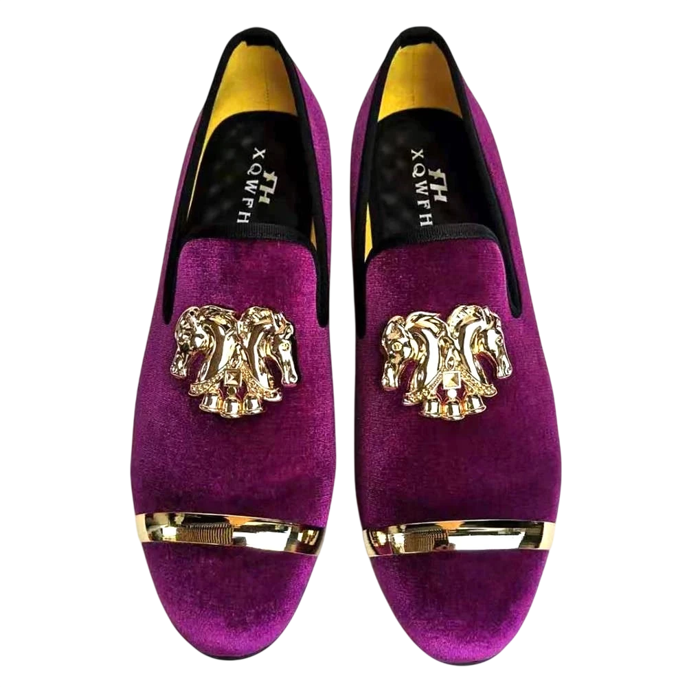 Men Party Dinner Formal Shoes Fashion Gentleman Wedding Dress Shoes For Men Casual Shoes Beige Velvet Loafers