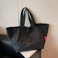 Fashionable and simple large capacity popular solid color handbag, personalized and multifunctional casual letter embroidered sh