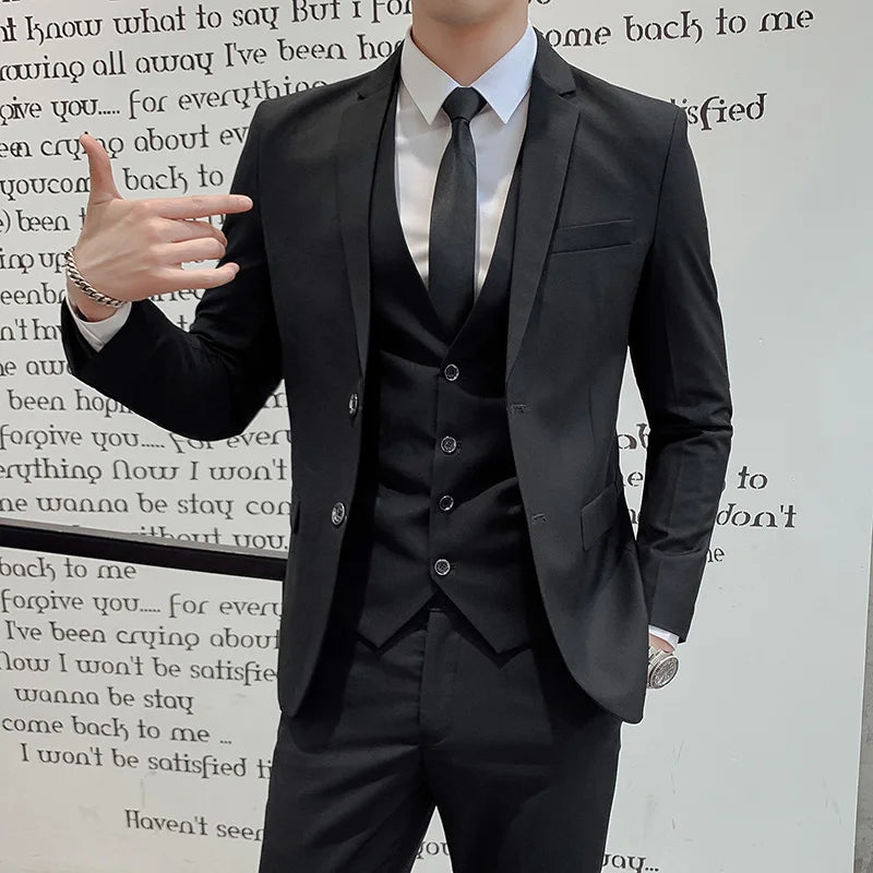 Suits Men's Fashionable Banquet Tailored Solid-color Dance Singer Trend Host Casual Wedding Banquet Dress Male Star Performance