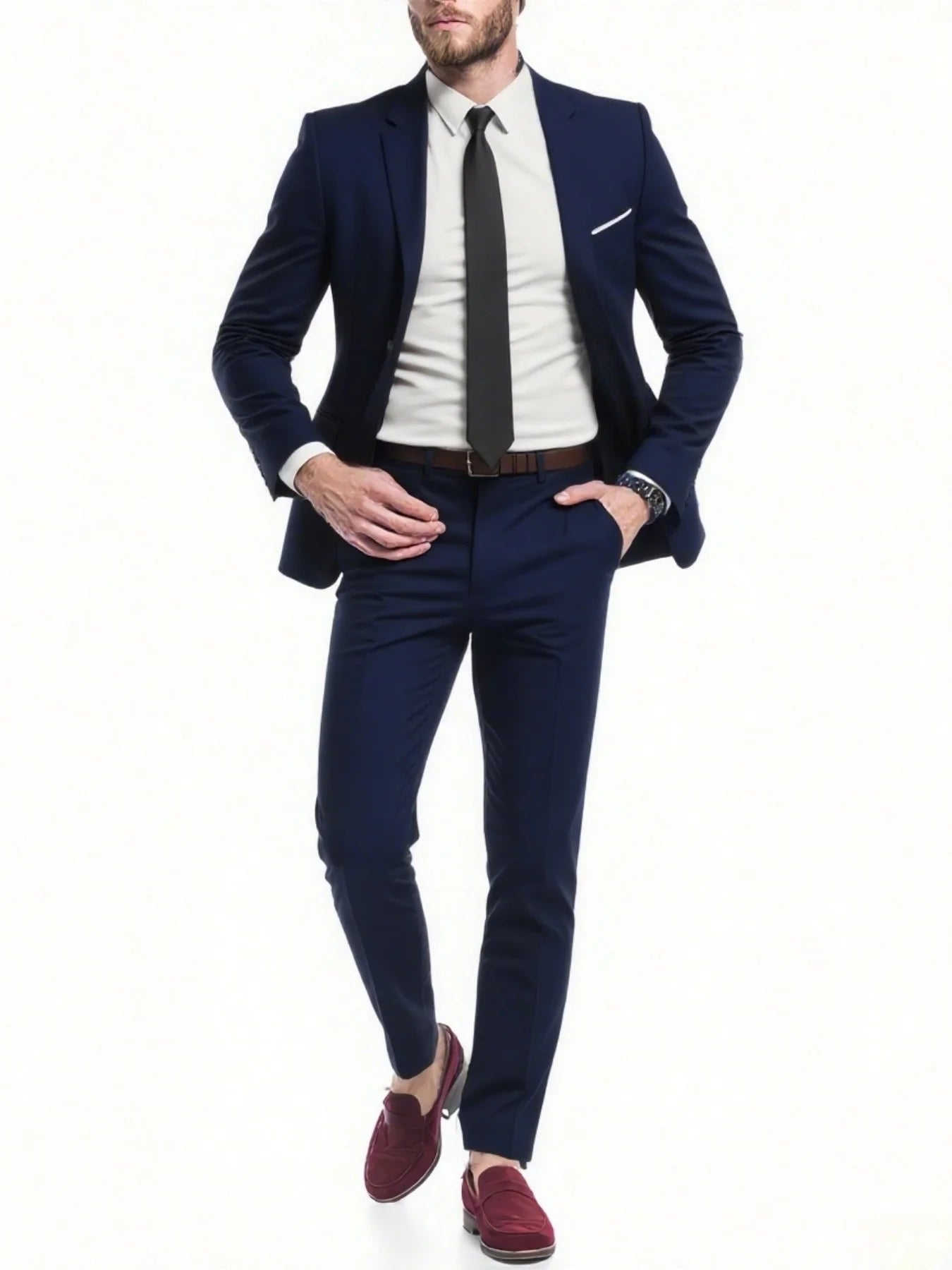 Men's Suit 2pcs Set, Stylish Jacket And Trousers, Elegant Formal Wear for Wedding, Party And Event