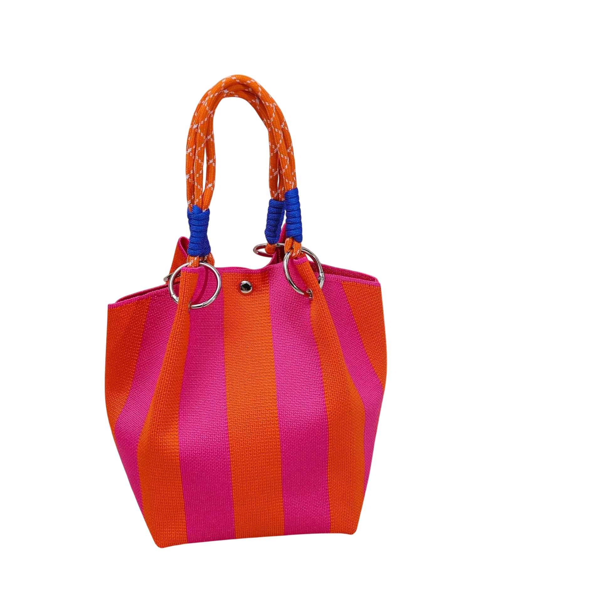 Striped Handbag Large Capacity Storage Bag Versatile Multi Color Handbag Stylish Bucket Bag
