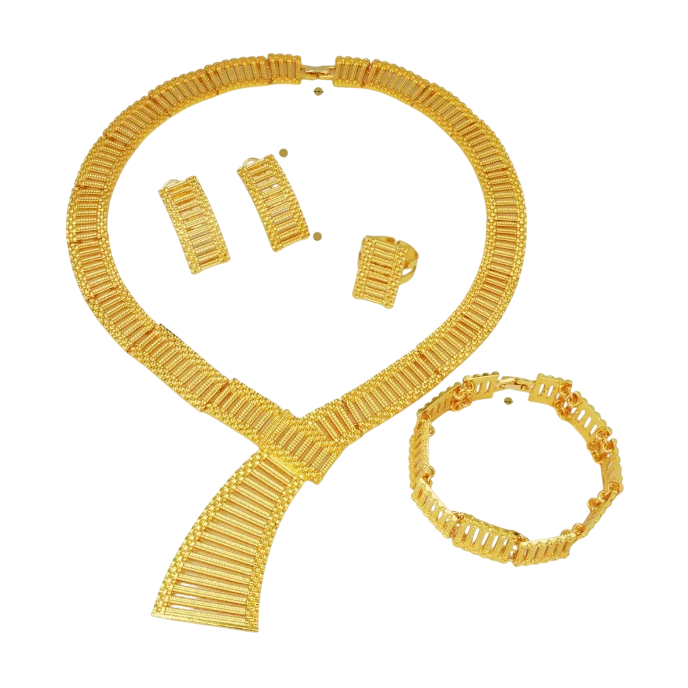 Exaggerate Statement Big Jewelry Set Dubai African Luxury 18K Gold Plated Women Jewellery Set Wedding Party Gift 2025 Trendy New