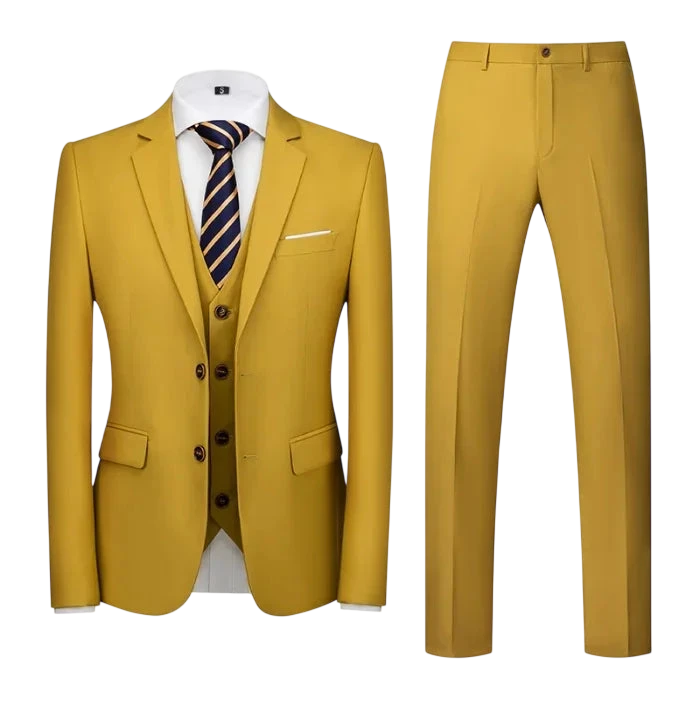 Purple Mens Suit Suit Suit And Vest Plus Pants Fashionable And Casual Two Button Three Piece Suit 16Colors Asian Size M 6Xl