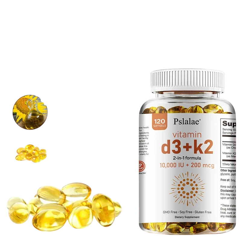 Vitamin D3 10000 Iu With K2 200 Mcg 2 In 1 Support Immune Heart Joint Teeth Bone Health