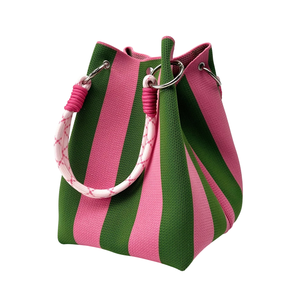 Striped Handbag Large Capacity Storage Bag Versatile Multi Color Handbag Stylish Bucket Bag
