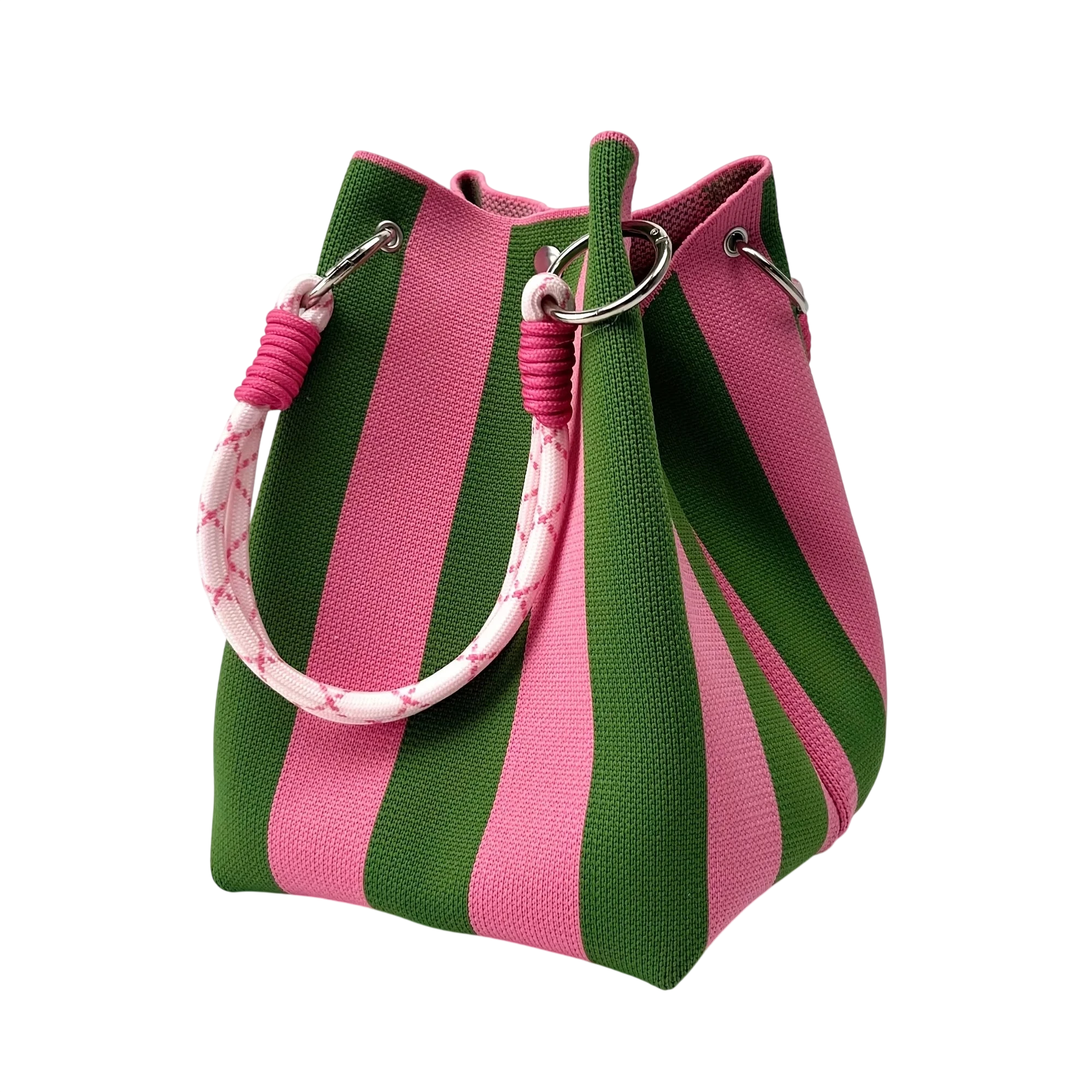 Striped Handbag Large Capacity Storage Bag Versatile Multi Color Handbag Stylish Bucket Bag