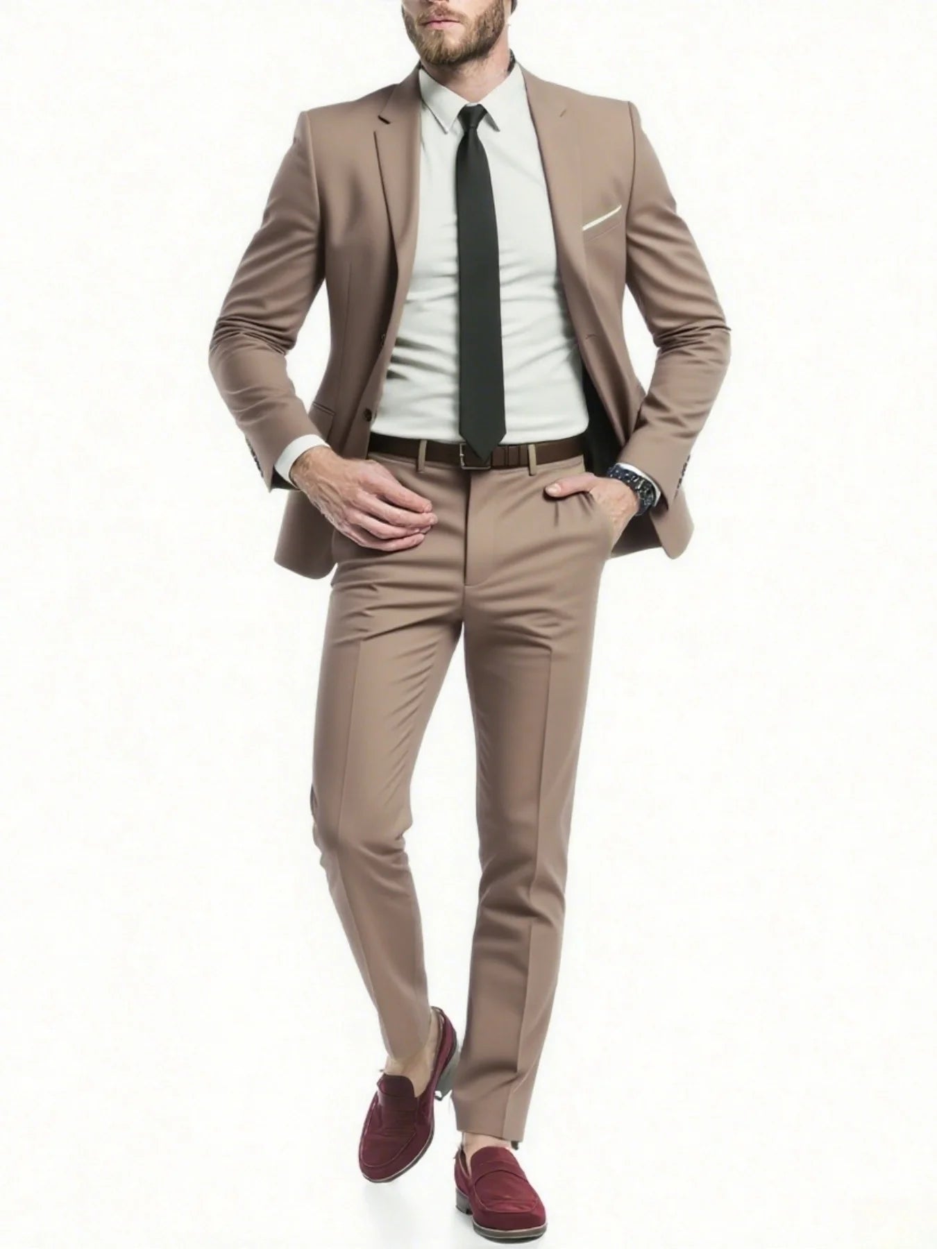 Men's Suit 2pcs Set, Stylish Jacket And Trousers, Elegant Formal Wear for Wedding, Party And Event