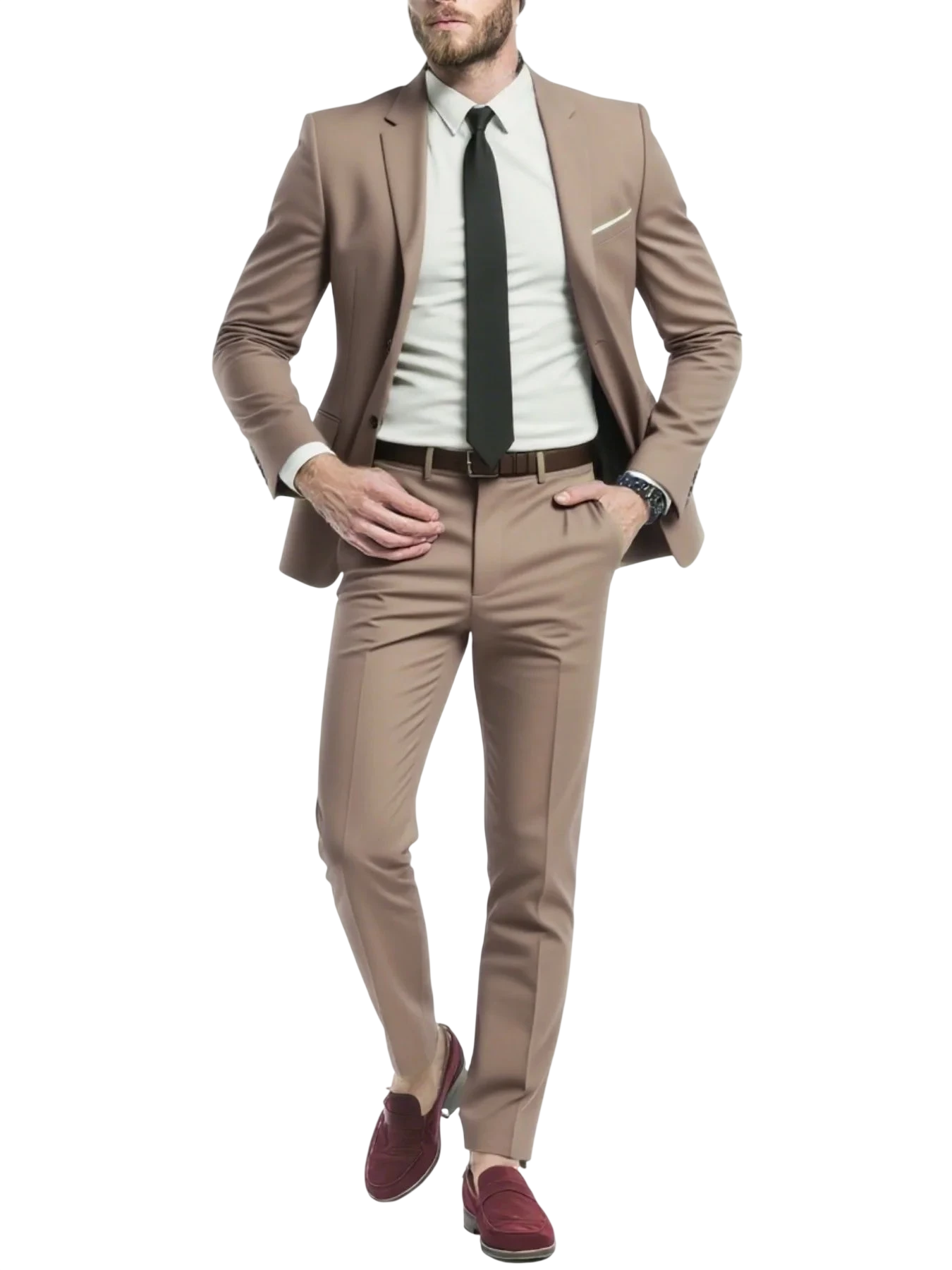 Mens Suit 2Pcs Set Stylish Jacket And Trousers Elegant Formal Wear For Wedding Party And Event