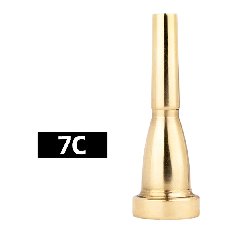 Gold Plated 7C Small Trumpet For Student Band School Beginner Trumpet Mouthpiece Musical Instrument Accessory Bullet Shaped Universal Labor Saving Mouthpiece