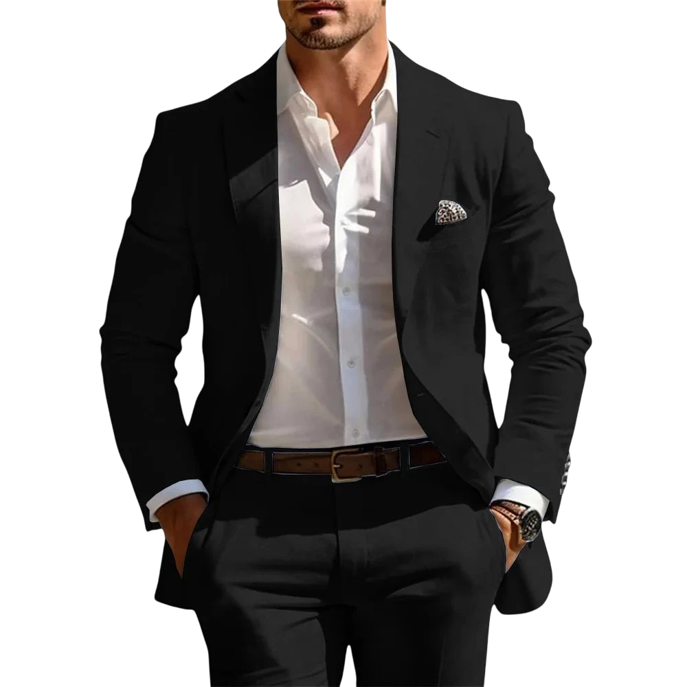 Classic Summer Mens Suit 2Pcs For Wedding Formal Solid Suit Including Jacket Pants For Party Classic Occasion Clothing