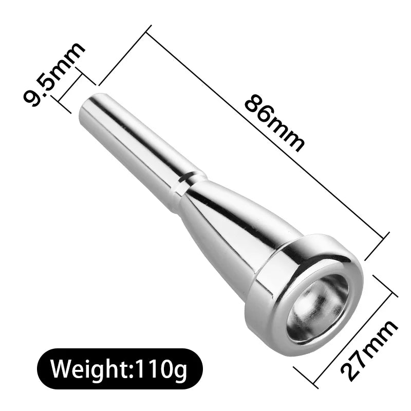 Gold-Plated 7C Small Trumpet for Student Band, School Beginner Trumpet Mouthpiece, Musical Instrument Accessory, Bullet-Shaped Universal Labor-Saving Mouthpiece